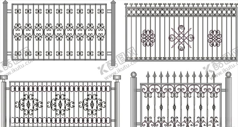 编号：94660209182345127086【酷图网】源文件下载-铁艺栅栏铁艺围栏铁艺雕花