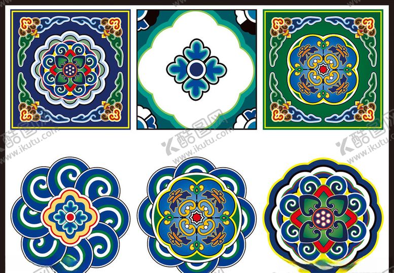 编号：26632010192356257684【酷图网】源文件下载-庙宇花纹传统图案中式花纹
