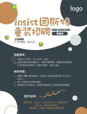 童装店招聘海报