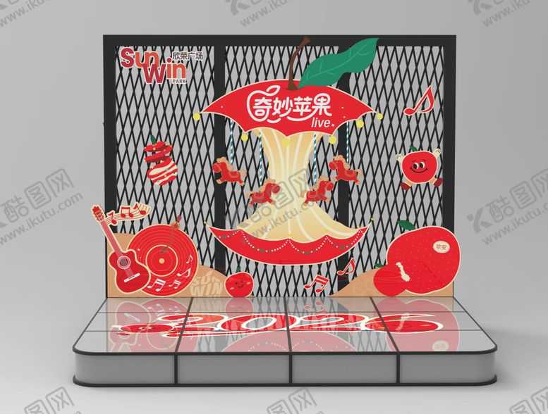 编号：96058011300210588084【酷图网】源文件下载-平安夜舞台背景堆头美陈