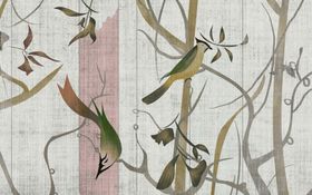 花鸟画电视背景墙