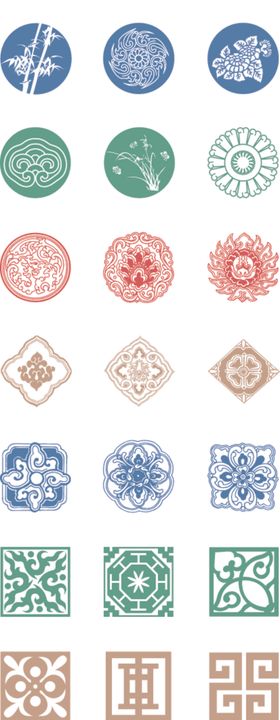 国潮中国风矢量花边花纹
