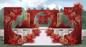 中式喜庆婚礼场景布置