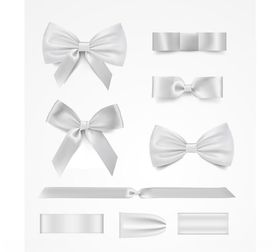 银色蝴蝶结装饰素材集合