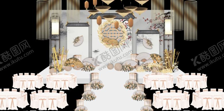 编号：15073209140333548628【酷图网】源文件下载-水墨新中国风婚礼设计背景