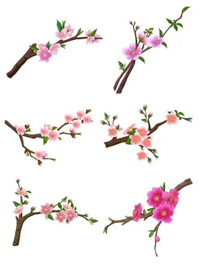 桃花瓣素材矢量卡通瓣樱瓣梅瓣