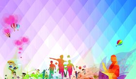 梦幻多彩城市景观背景