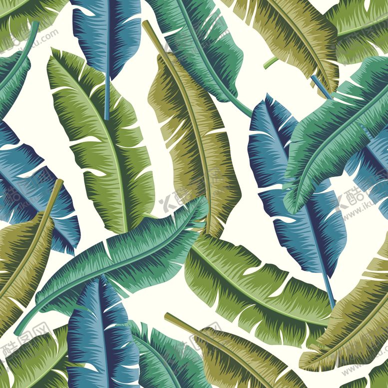 编号：53224506160826319354【酷图网】源文件下载-叶子花卉无缝图案