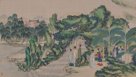 红楼梦场景精美工笔画