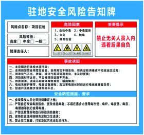 驻地安全风险告知牌