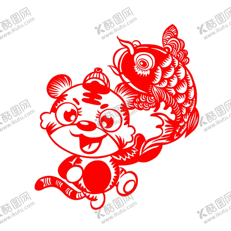 编号：92917710171640145774【酷图网】源文件下载-虎年剪纸