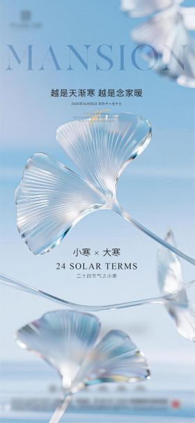 地产大寒质感节气海报