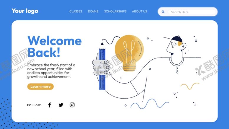 编号：77712302122202239069【酷图网】源文件下载-开学季返校主题登录页