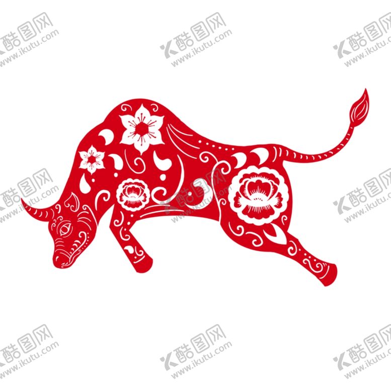 编号：93582509241500453255【酷图网】源文件下载-牛剪纸