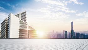 商务城市背景房地产未来建筑设计
