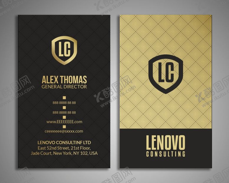 编号：31405010110241107093【酷图网】源文件下载-黑金色高档名片