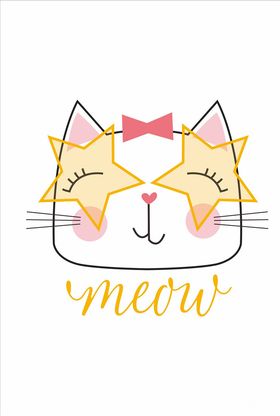 卡通猫图标万圣节背景宇宙