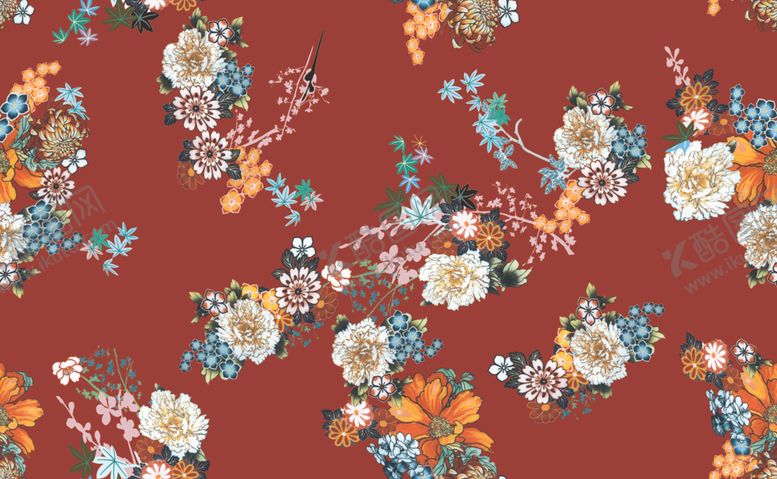 编号：64792009280738037045【酷图网】源文件下载-数码印花手绘手绘花花朵