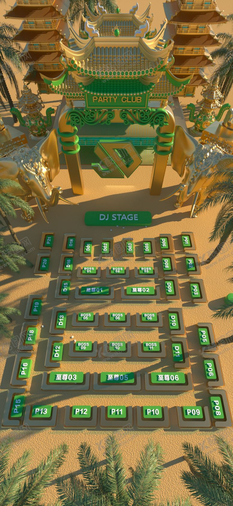 编号：55384509200118363110【酷图网】源文件下载-酒吧傣族傣迪座位图C4D海报