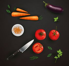 水果蔬菜菜谱印花健康食品