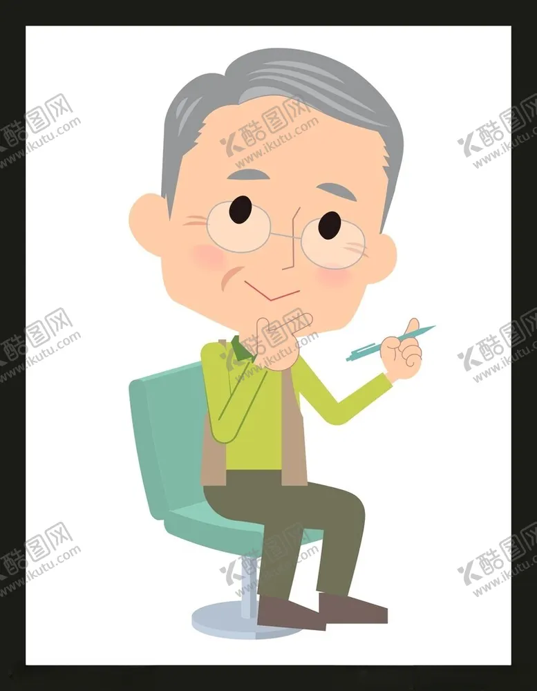 编号：48095302021417016199【酷图网】源文件下载-手绘卡通老人