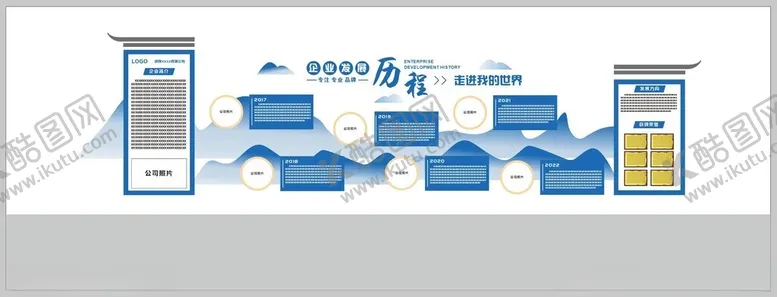 编号：88677002191155121774【酷图网】源文件下载-山水历程文化墙