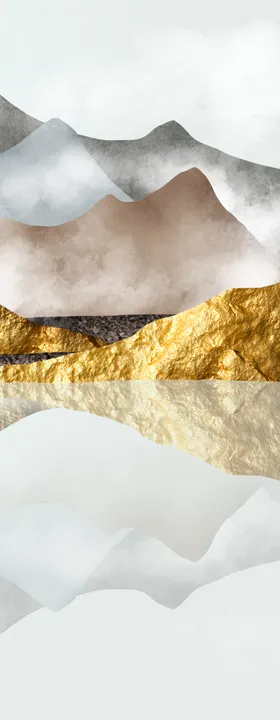 中国风抽象山脉海报