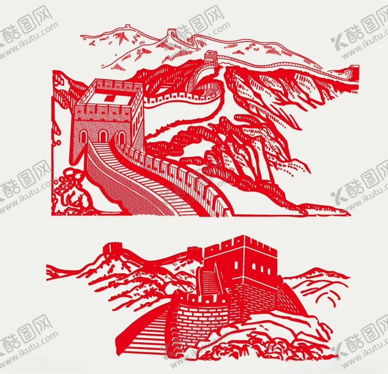 编号：56338306280225049564【酷图网】源文件下载-长城线稿