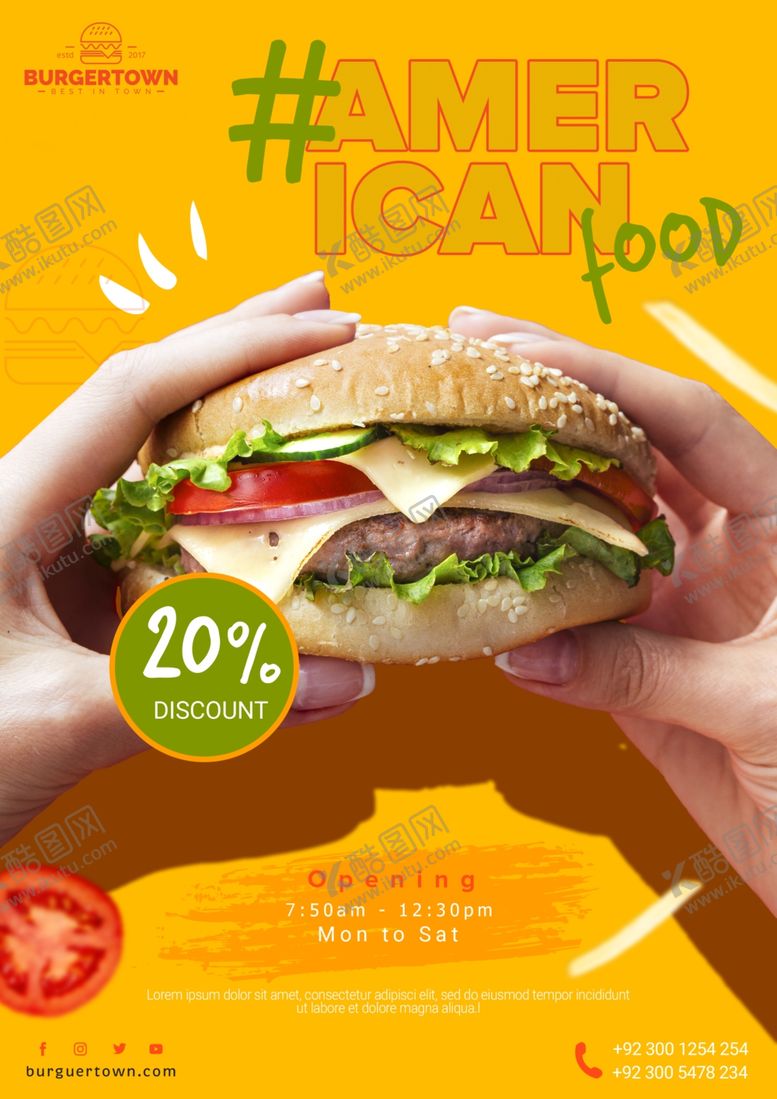 编号：56484110150037307976【酷图网】源文件下载-汉堡海报