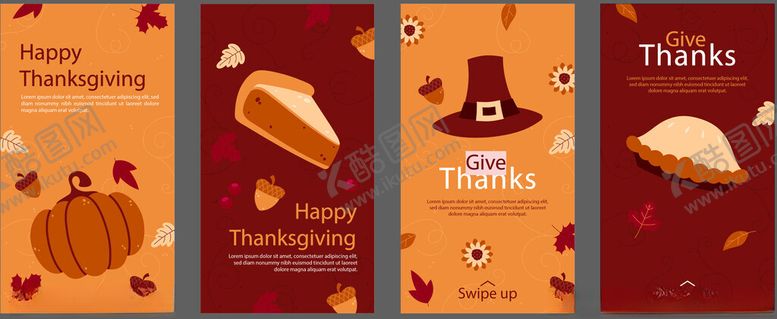 编号：88503711191703125090【酷图网】源文件下载-感恩节主题卡片设计素材