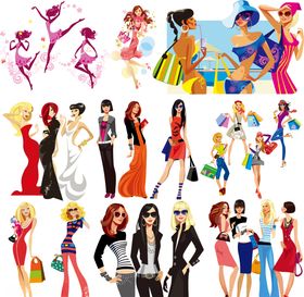 摩登女郎矢量素材