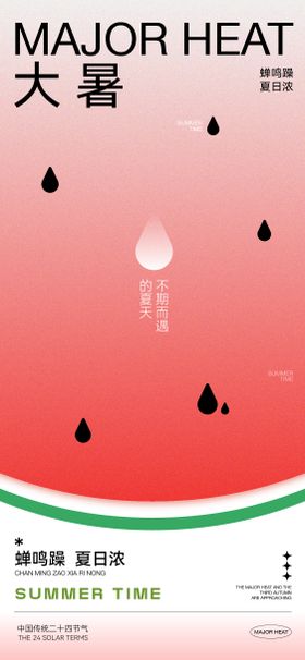 大暑节气海报二十四西瓜简约