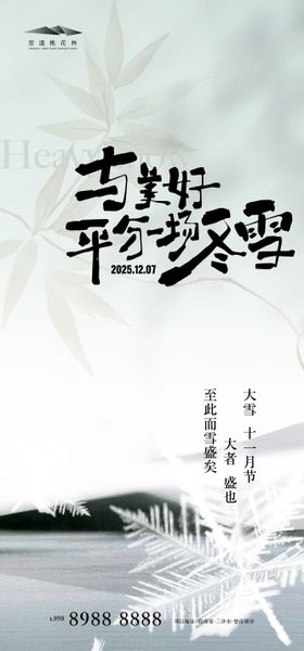 大雪中式简约海报