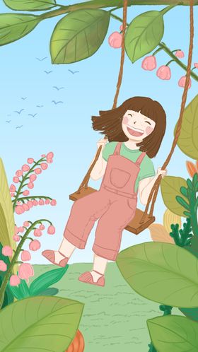 儿童节插画六一海报梦想起航夏天海报