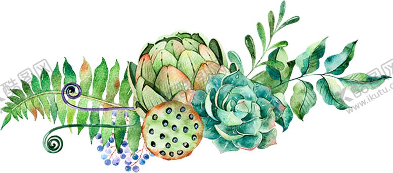 编号：56391306301010598188【酷图网】源文件下载-水彩树叶