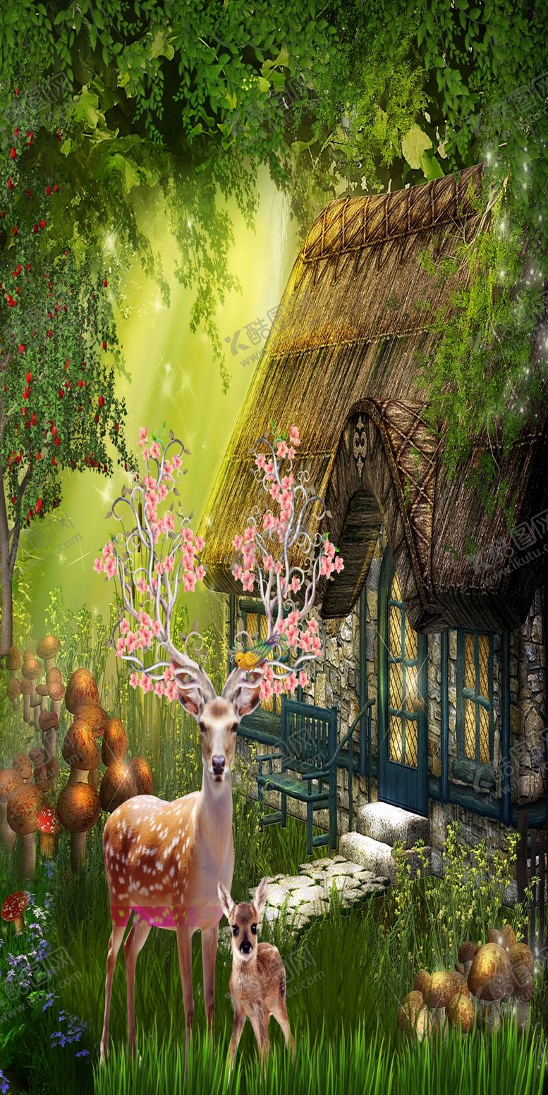 编号：11231509251801429805【酷图网】源文件下载-梅花鹿玄关