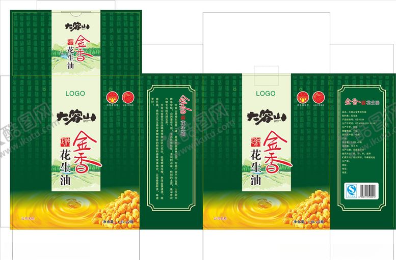 编号：89732410100358378232【酷图网】源文件下载-花生油包装展开图
