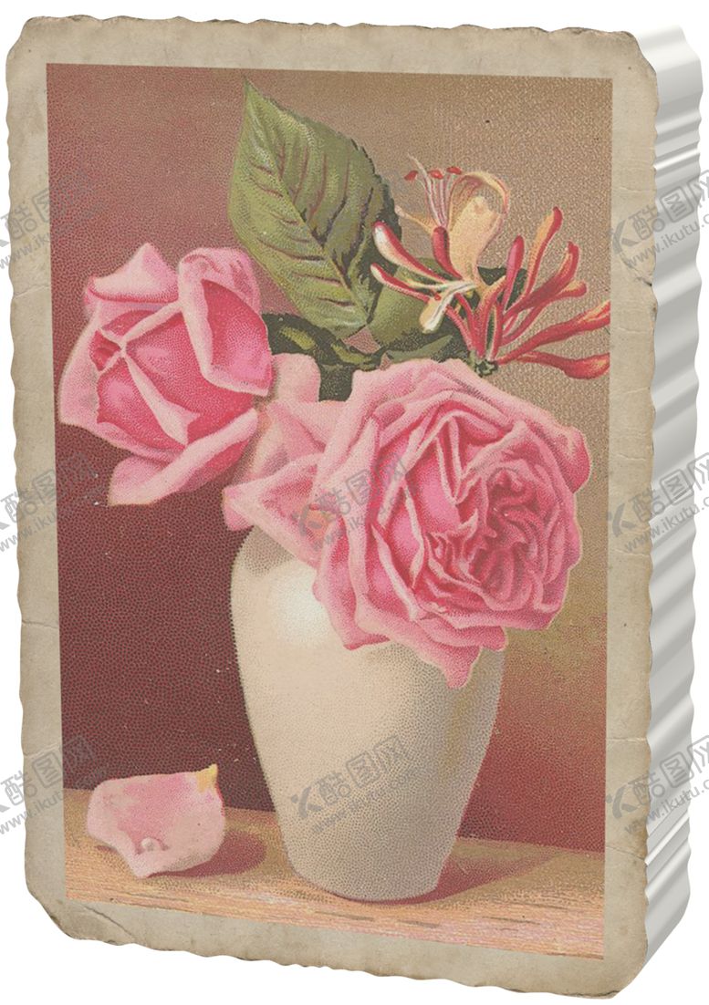 编号：23280210141609505342【酷图网】源文件下载-古典静物花朵油画