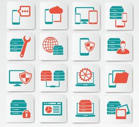 多彩扁平化应用图标集合