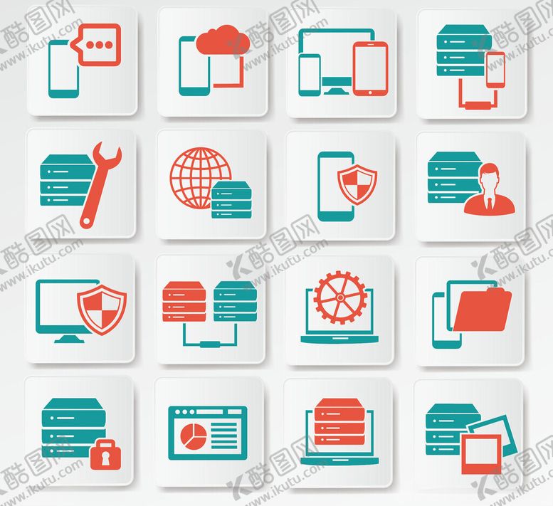 编号：77335104051605072321【酷图网】源文件下载-多彩扁平化应用图标集合