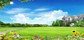 田园风光中的美丽小屋