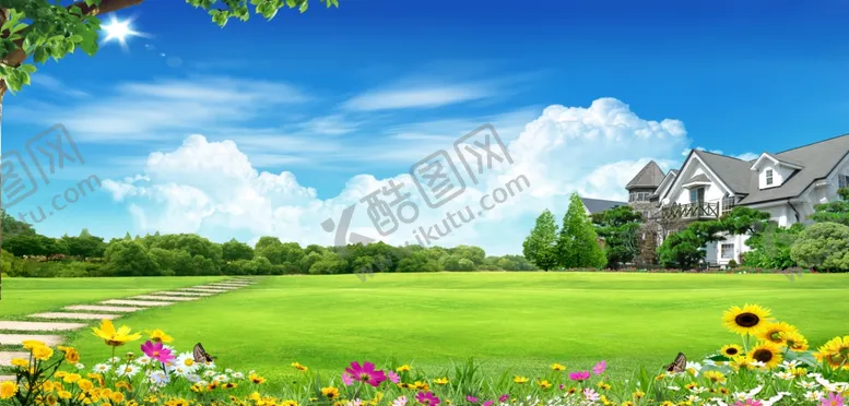 编号：95807806041040067752【酷图网】源文件下载-田园风光中的美丽小屋