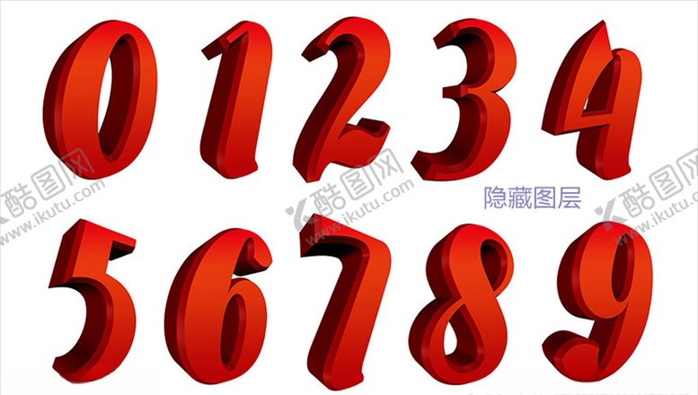 编号：87352607021449533736【酷图网】源文件下载-红色立体数字