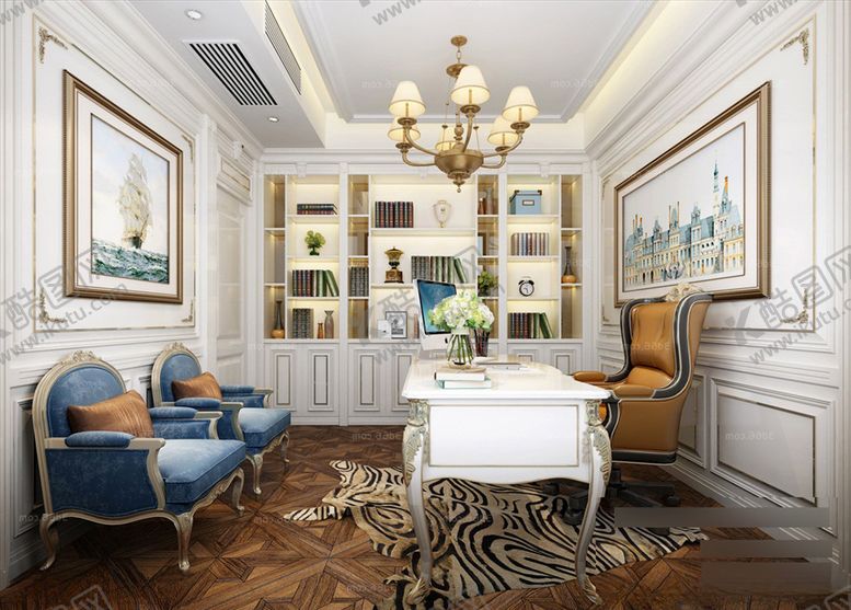 编号：10752909150153223636【酷图网】源文件下载-欧式书房