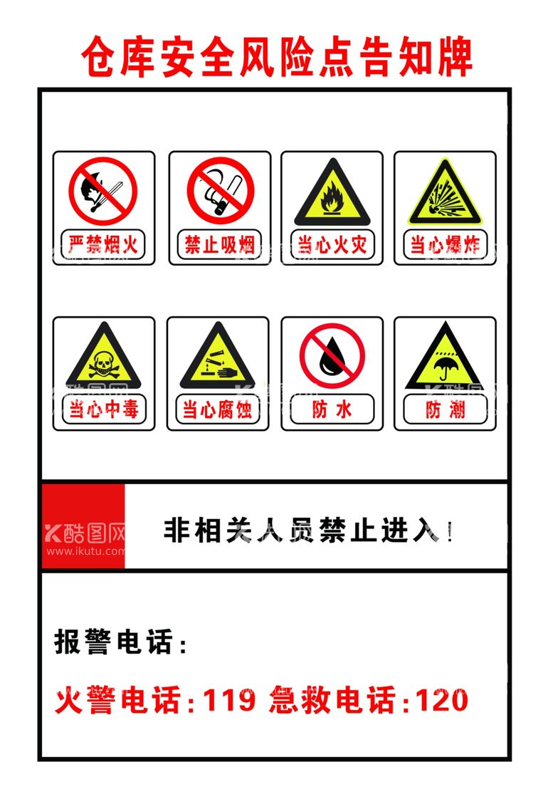 编号：66899411281510207224【酷图网】源文件下载-仓库安全风险点告知牌