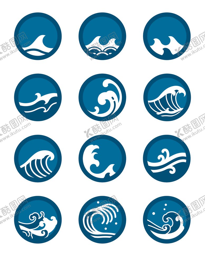 编号：40555809201456358079【酷图网】源文件下载-古典浪花图标