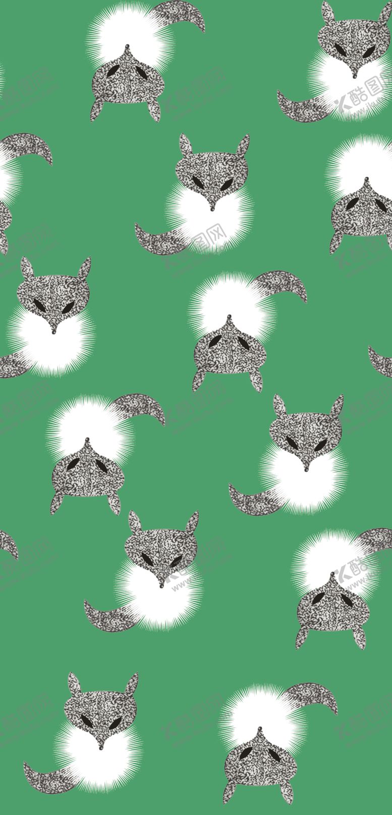 编号：40715809272358424016【酷图网】源文件下载-分色小狐狸碎花