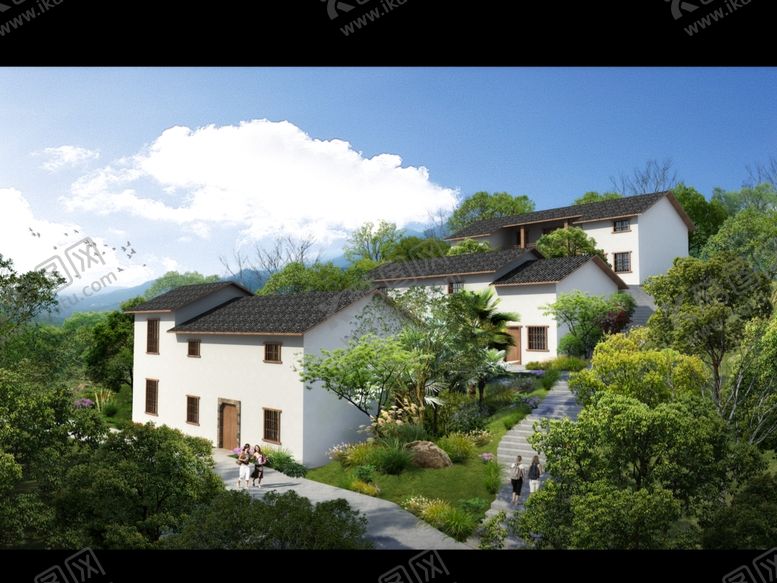 编号：93322605071303247126【酷图网】源文件下载-乡村改造乡村建设道路景观效果图