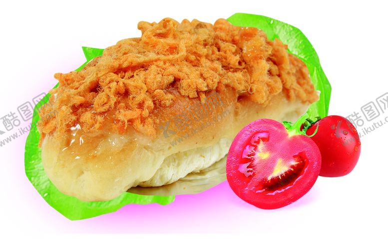 编号：11431409242310308573【酷图网】源文件下载-番茄肉松汉堡
