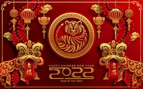 简约喜庆2022虎年新年春节元